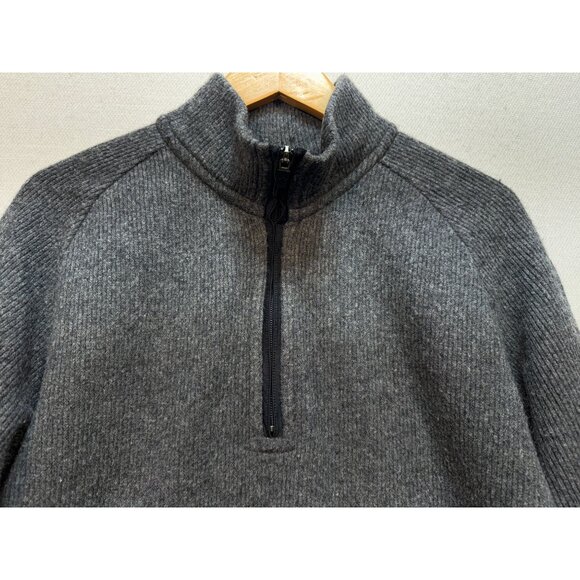 EMS Womens Wool Blend Pullover Sweater Knit Long Sleeve Sz M Gray 1/4 Zip - Picture 7 of 12